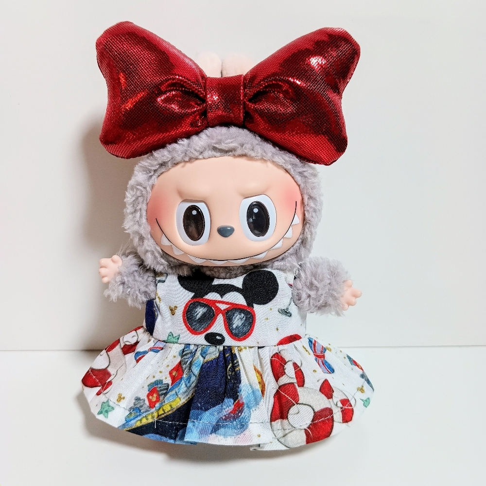 Disney Cruise Line Mickey Custom Dress and Oversized Bow Made to Fit Labubu